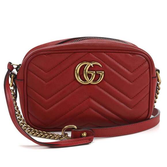 Gucci Handbags - GUCCI Red GG Marmont Shoulder Bag